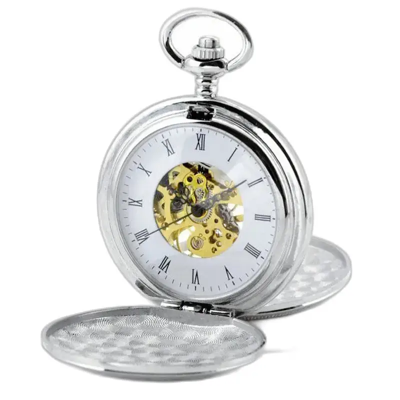 Chic Double Clapper Mekanisk fickur i silver, elegant och precis