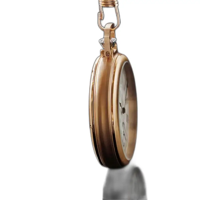 Vintage guld mekanisk fickur med elegant guldfickor