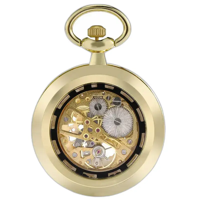 Golden Skeleton Chic mekanisk fickur med elegant gulddesign