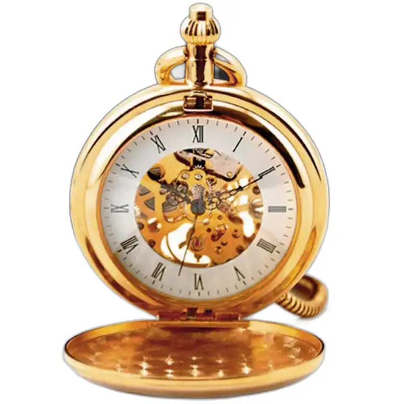 Royal Luxury Double Chasseur fickur i guld, elegant samlarur