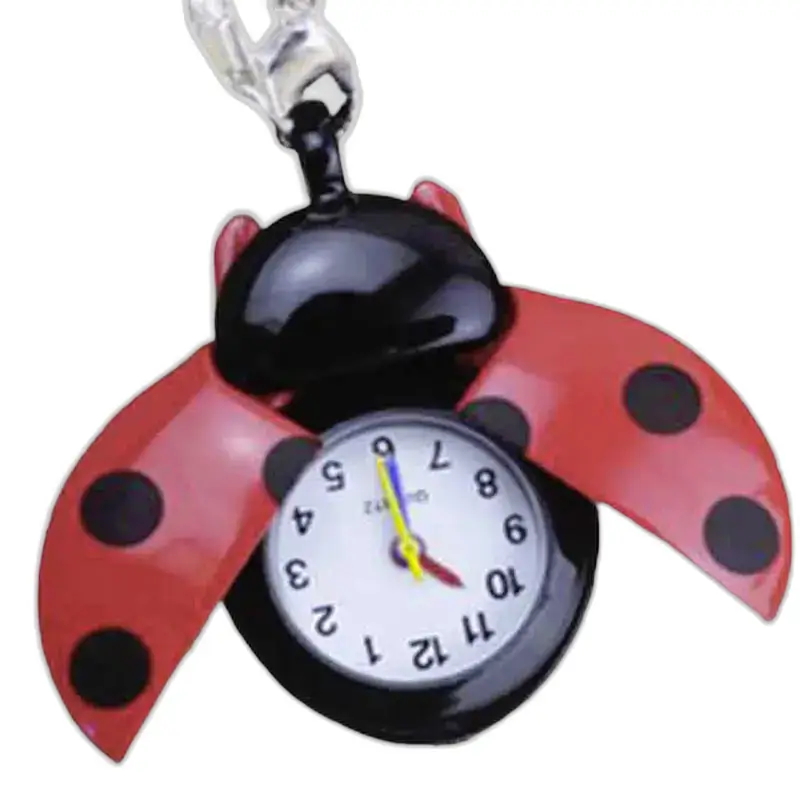 Ladybug Pendant Watch i silver och guld, elegant juvel i form av en nyckelpiga