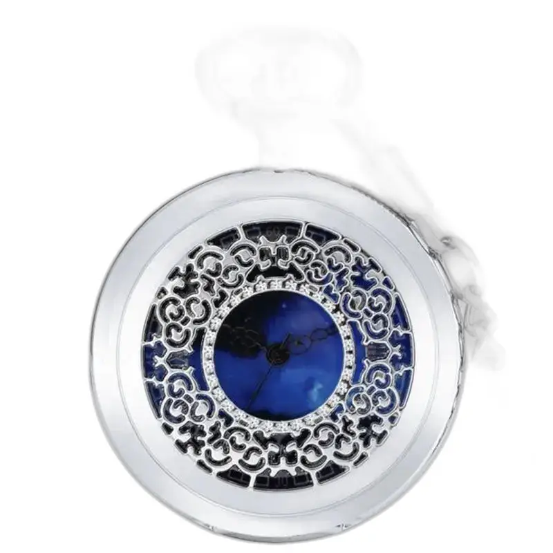 Silver Halsbandsklocka med blå urtavla och elegant Blue Heart-motiv