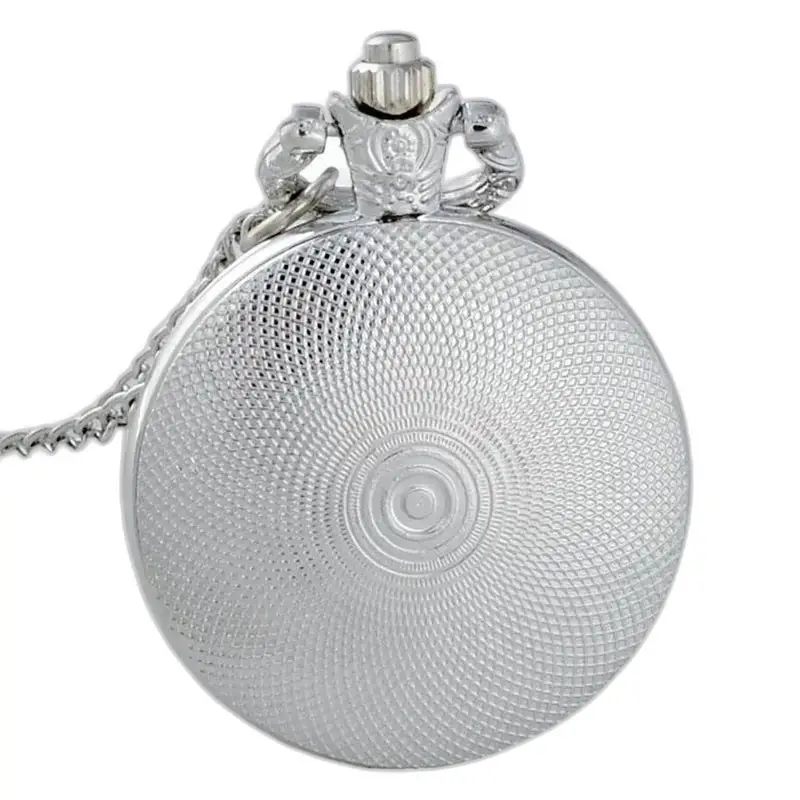 Vintage akvarell Zen Buddha halsband klocka med silver texturerat ansikte halsband klocka