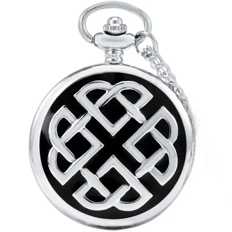 Klassisk Silver Celtic Rope Halsband Watch med Silver Celtic Knot Design
