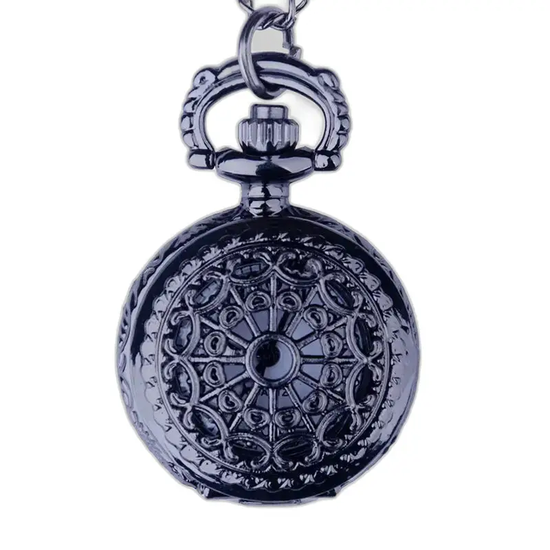 Vintage Chic Girl's Charm Halsbandsklocka med en utsmyckad fickur i metall