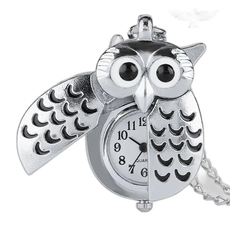 Dam Vintage Silver Owl Halsband Watch Bronserad med en elegant silveruggla