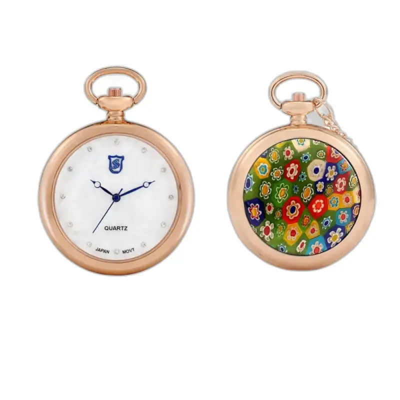 Två roséguld kvarts halsband klockor, Modern Lady Rose Quartz Halsband Watch