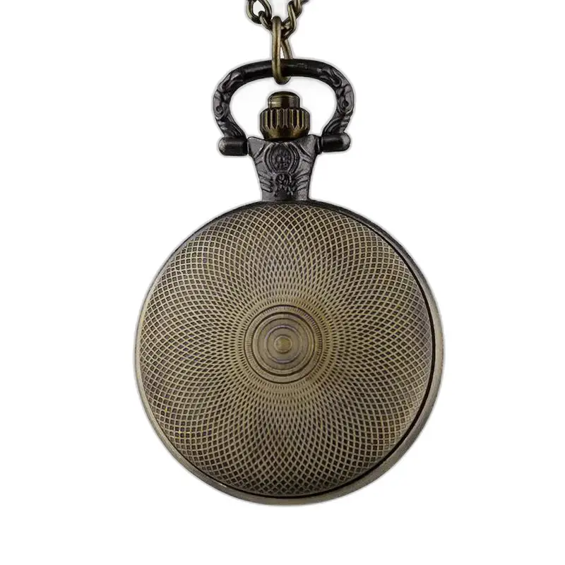 Vintage Silver Steampunk halsbandsklocka med elegant mönster brons fickur
