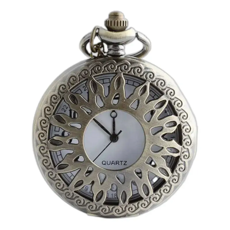 Vintage Roi Soleil Automatic Necklace Watch i silver prydd med raffinerade detaljer