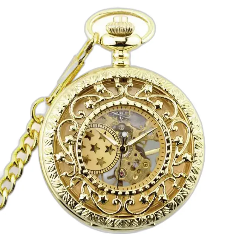 Luxury Gold Lolite Gusset Pocket Watch, elegant utsmyckad guldklocka
