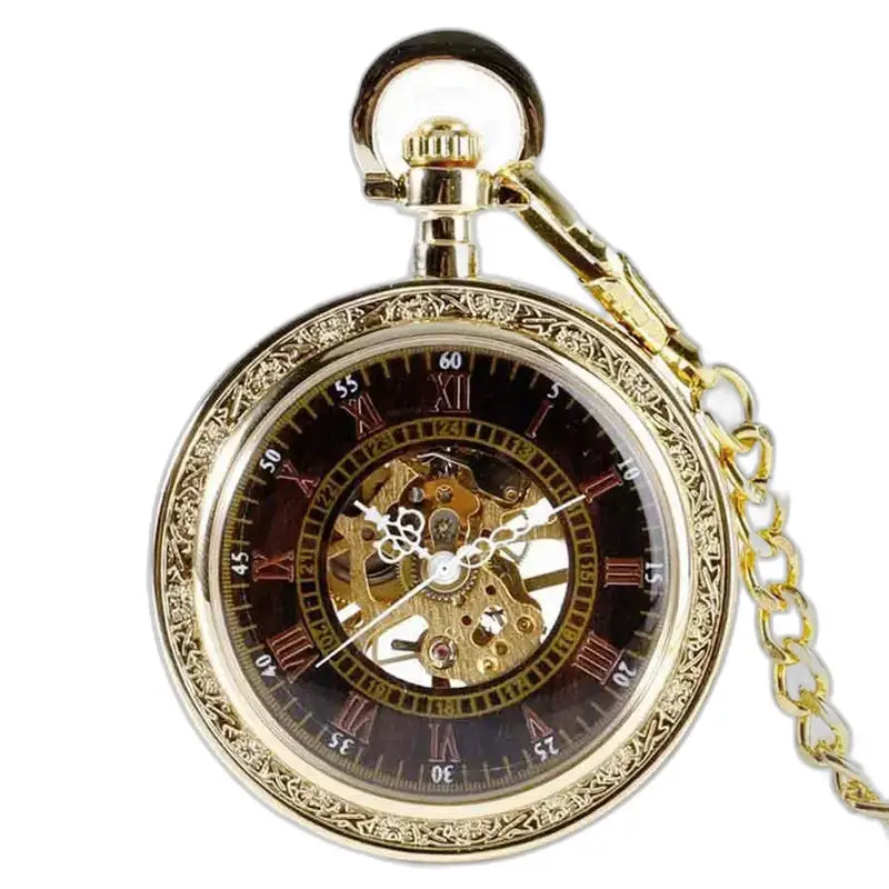 Lyxig Gold Sapphire Fickur med kedja och guldfinish