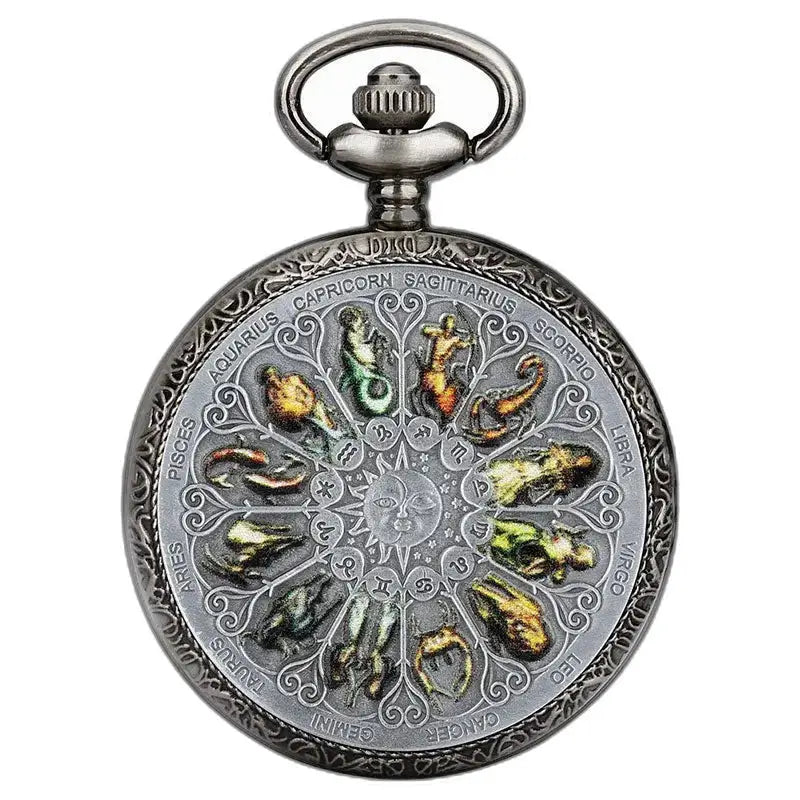 Vintage Horoscope Fob Fick Watch med elegant stjärnteckendesign