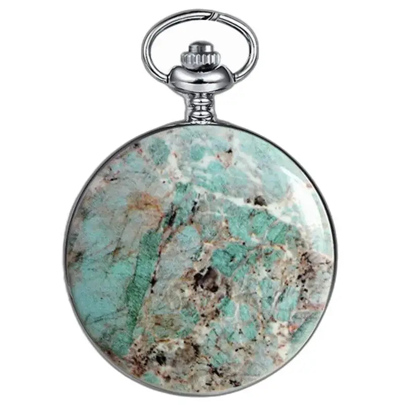 Bluemarble Luxury Mekanisk Fickur med elegant turkosmönster