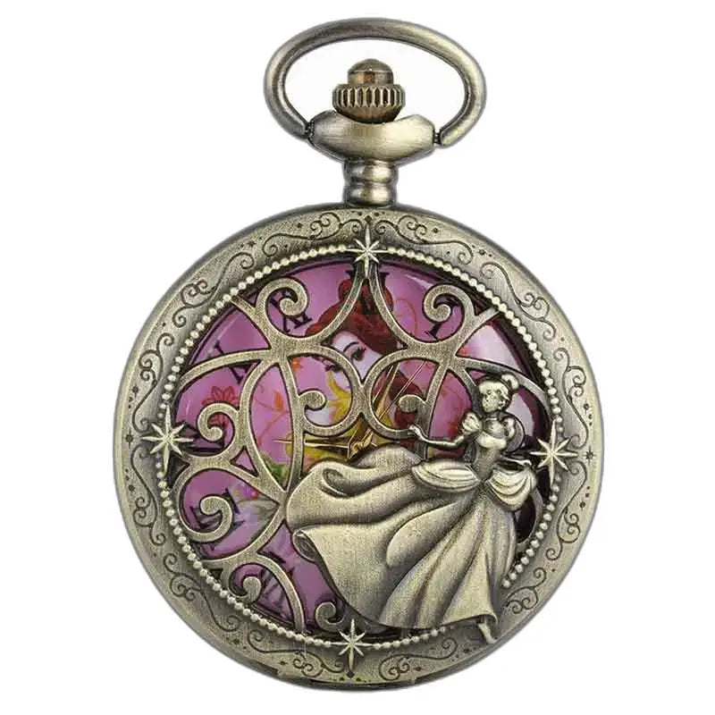 Belle Bête fickur med Rose under Bell, elegant hängande fickur
