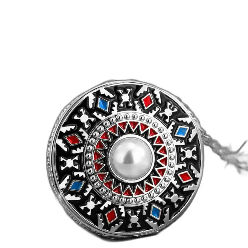 Utsmyckad cirkulär brosch med pärlcentrum för Diamond Necklace Pocket Watch