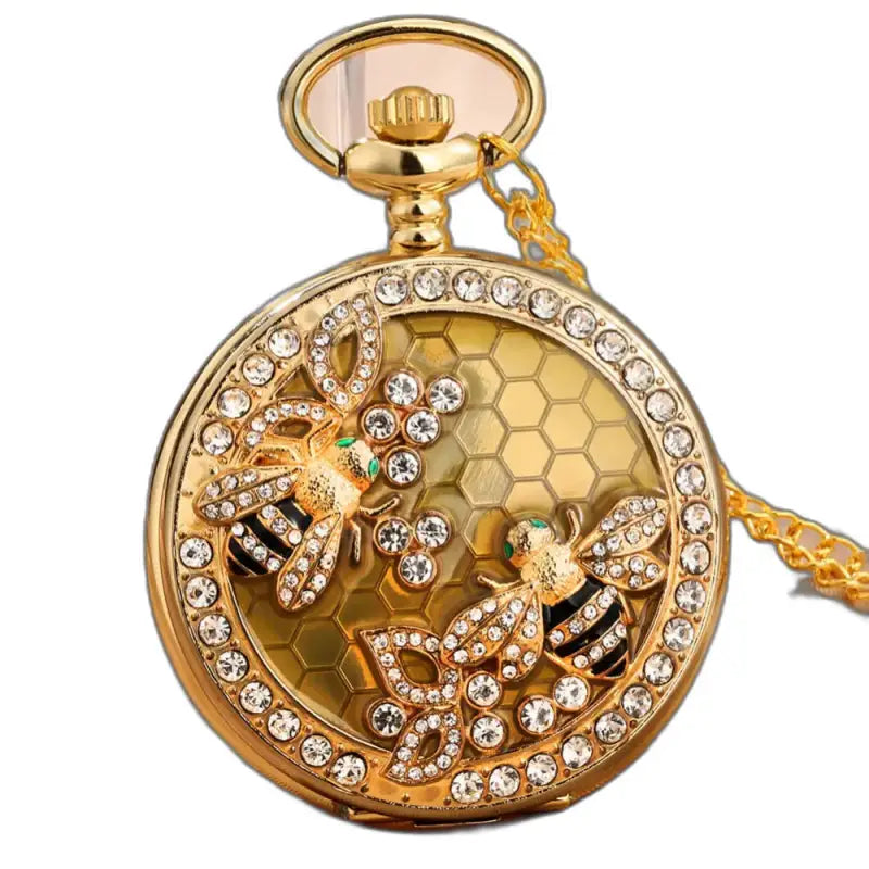 Chic Gold Damfickur med bi- och honeycomb-design i tonat guld