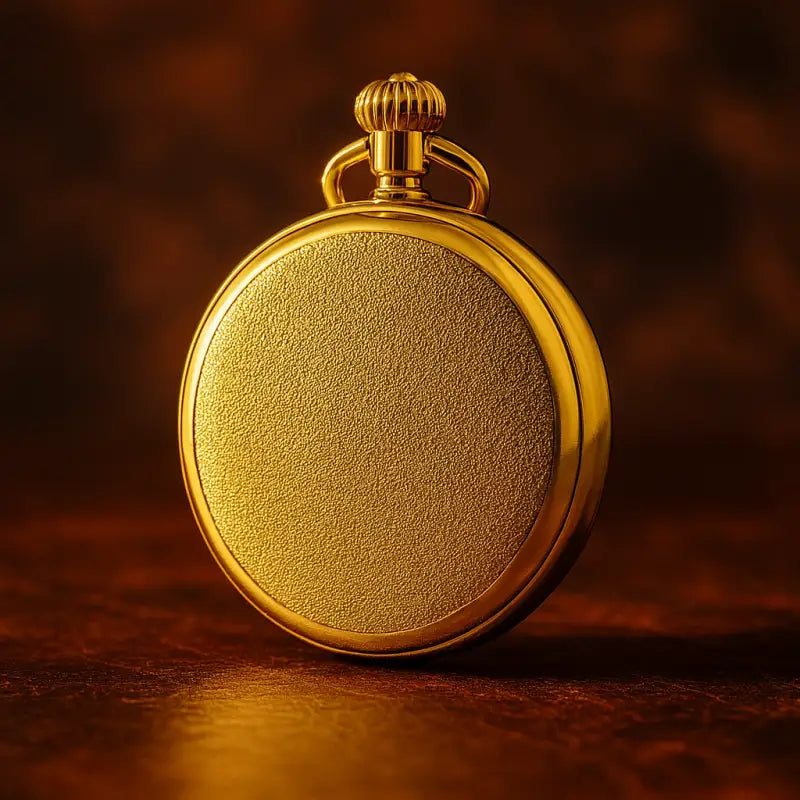 Lyxig Silver Brons Moon Phase fickur med en elegant guldurtavla