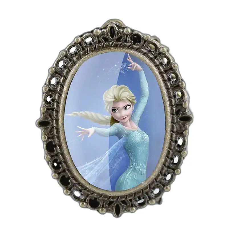 Elsa hänge i utsmyckad ram Vintage brons Elsa hänge klocka