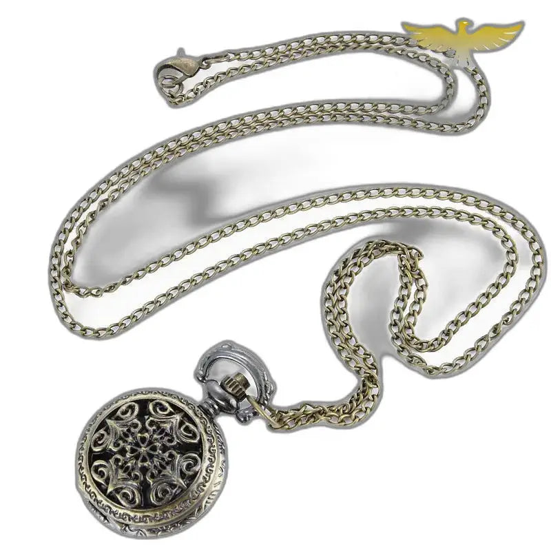 Vintage silver hjärta hängande klocka för kvinnor med kedja, elegant tillbehör