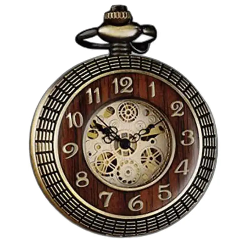 Merbeau Automatic Wooden Fick Watch med synligt urverk och vintagestil