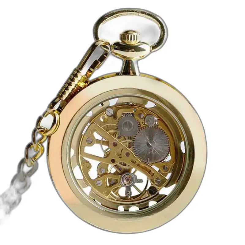 Lyxig Gold Heart Pocket Watch med automatisk mekanism och elegant design