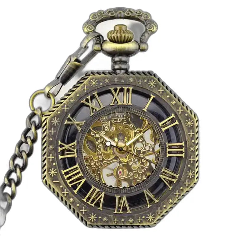 Steampunk herrfickor i brons med kedja och skelettmekanism
