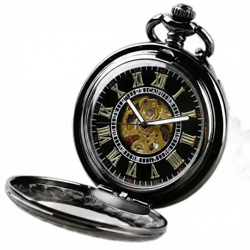 Automatisk Halvjägare Vintage Fickklocka Charm