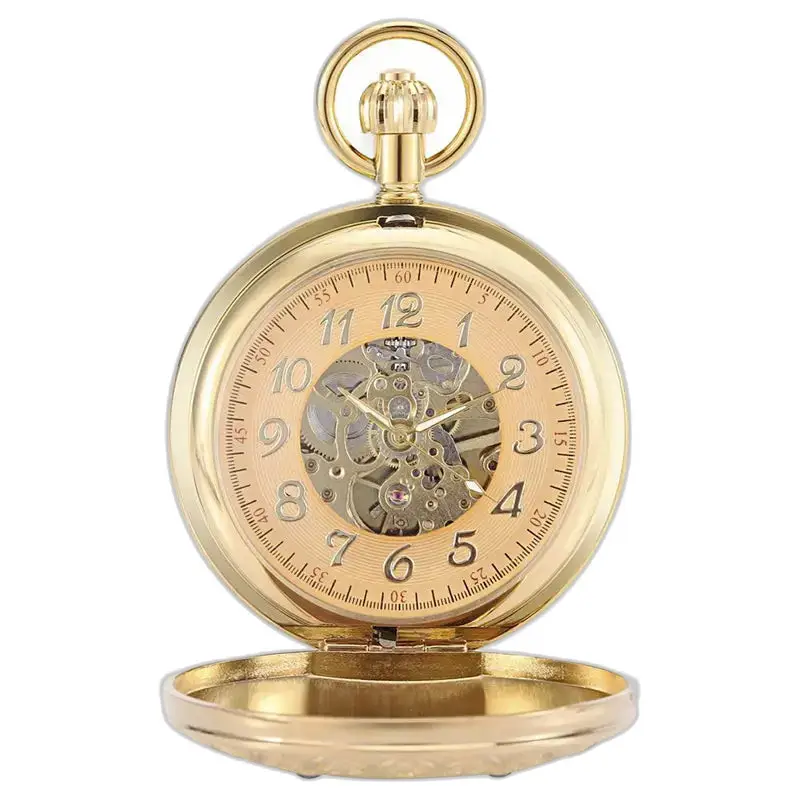 Montre à Gousset Double Chasseur Golden Luxe avec un design doré élégant
