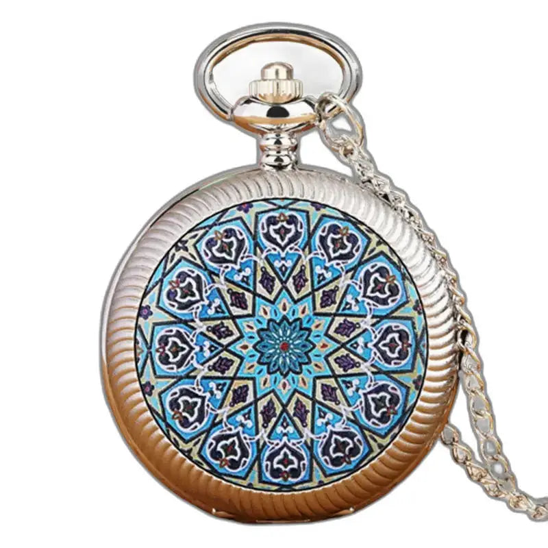 Montre vintage Fleur Bleue en Or avec un mécanisme à quartz et un cadran argenté